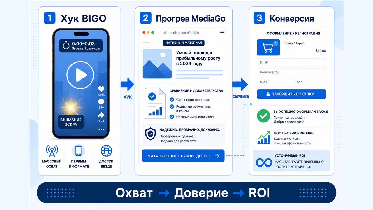 Сценарий совместного использования кампаний BIGO Ads и MediaGo Сценарий совместного использования кампаний BIGO Ads и MediaGo