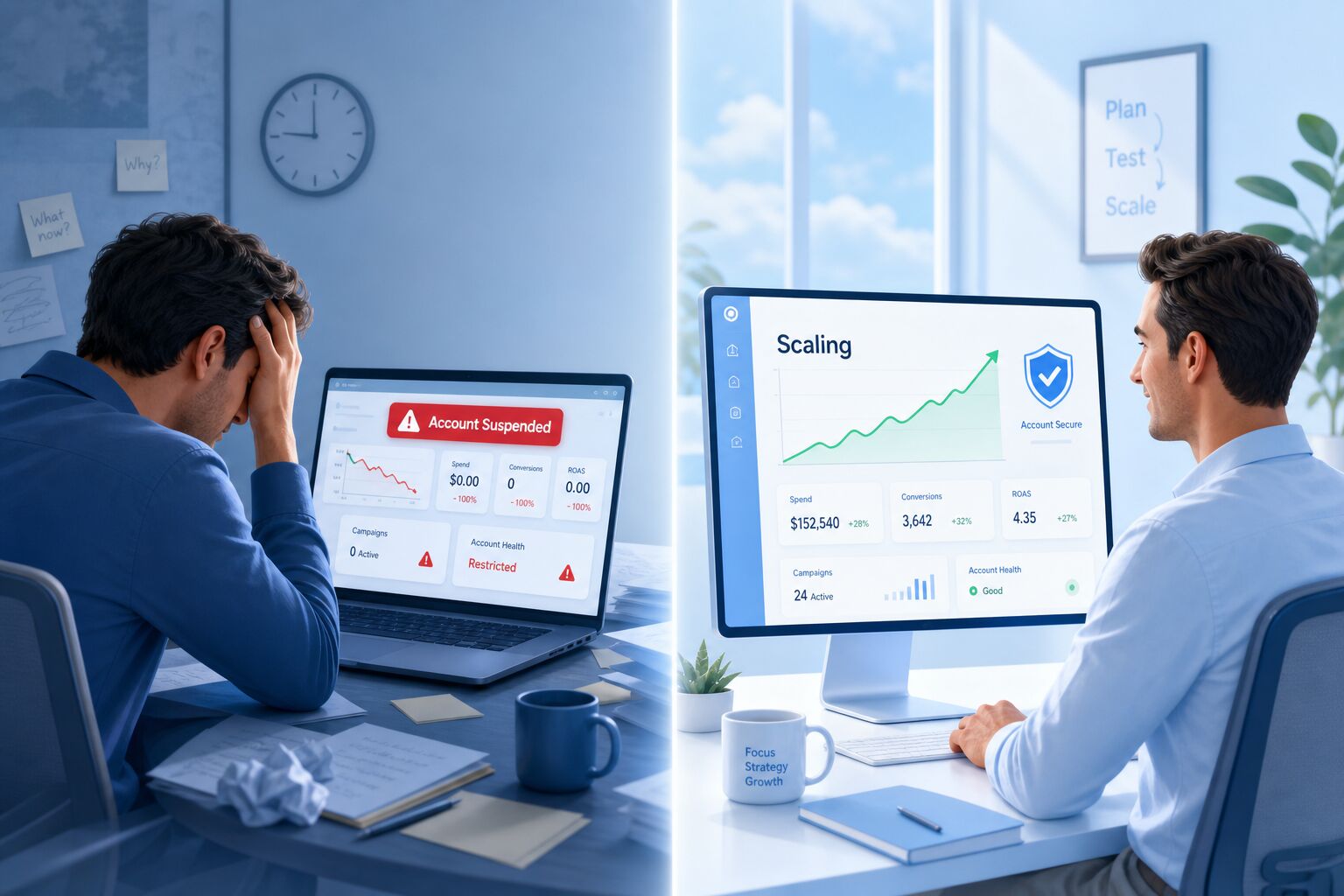 Agency ad accounts providing stability versus the frustration of suspended self-opened ad accounts Agency ad accounts providing stability versus the frustration of suspended self-opened ad accounts