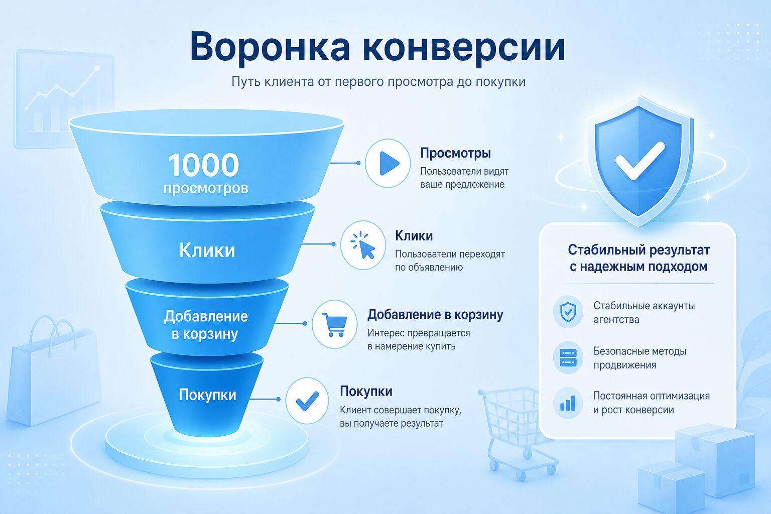 Воронка конверсии TikTok Ads: ROI и стоимость Воронка конверсии TikTok Ads: ROI и стоимость