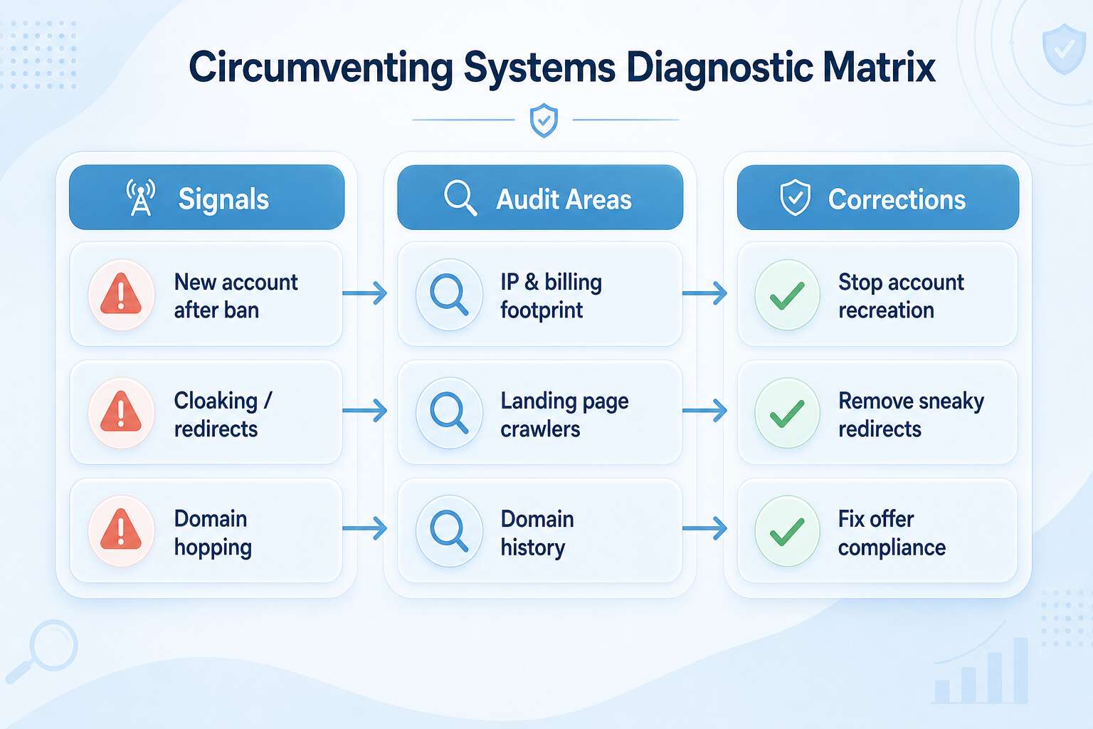 Google Ads suspension diagnostic matrix Google Ads suspension diagnostic matrix