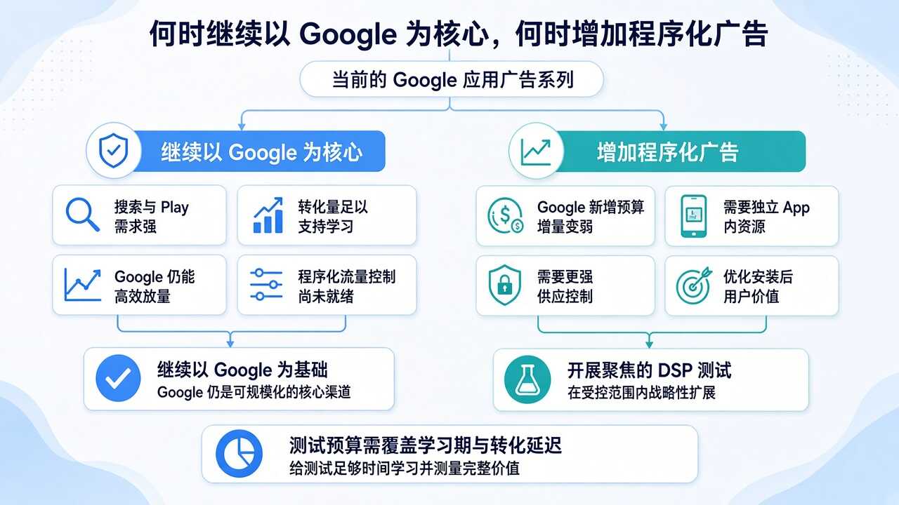 判断何时应该在谷歌应用广告系列基础上增加程序化广告的决策框架 判断何时应该在谷歌应用广告系列基础上增加程序化广告的决策框架