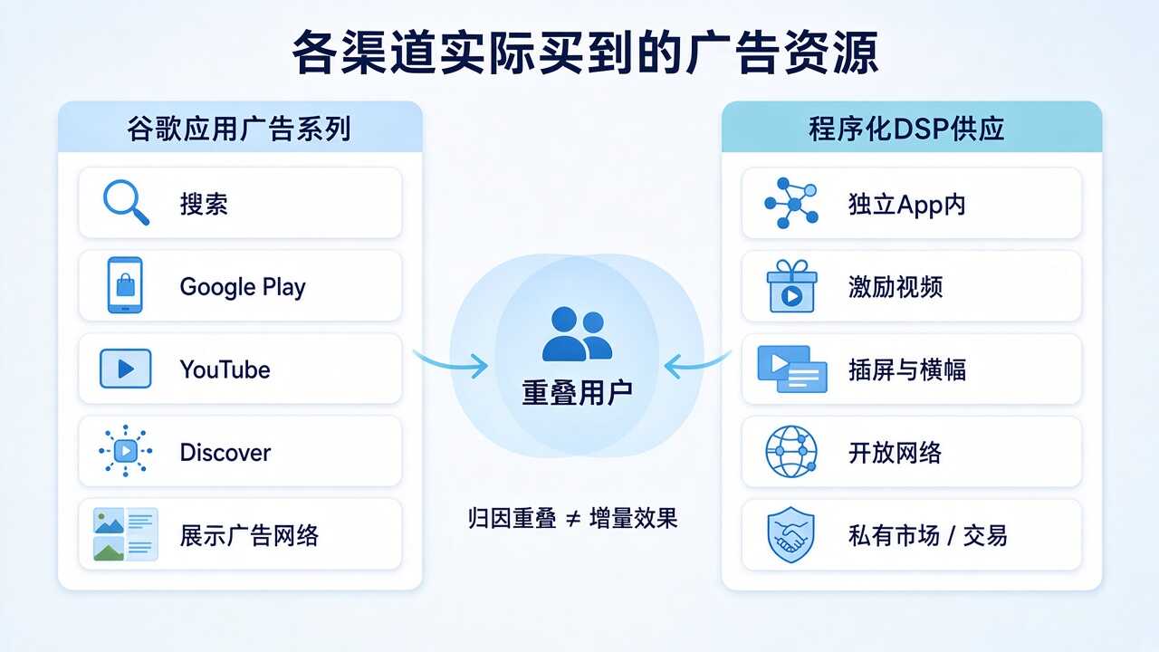 谷歌应用广告系列与程序化DSP广告资源对比 谷歌应用广告系列与程序化DSP广告资源对比
