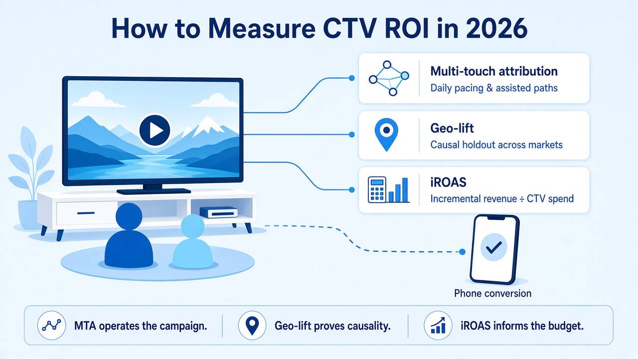 How to measure CTV ROI in 2026 using multi-touch attribution, geo-lift, and incremental ROAS