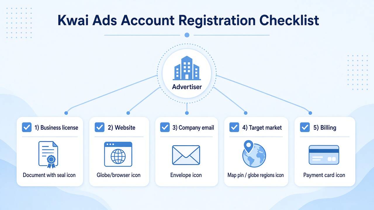 Kwai Ads account registration requirements checklist Kwai Ads account registration requirements checklist